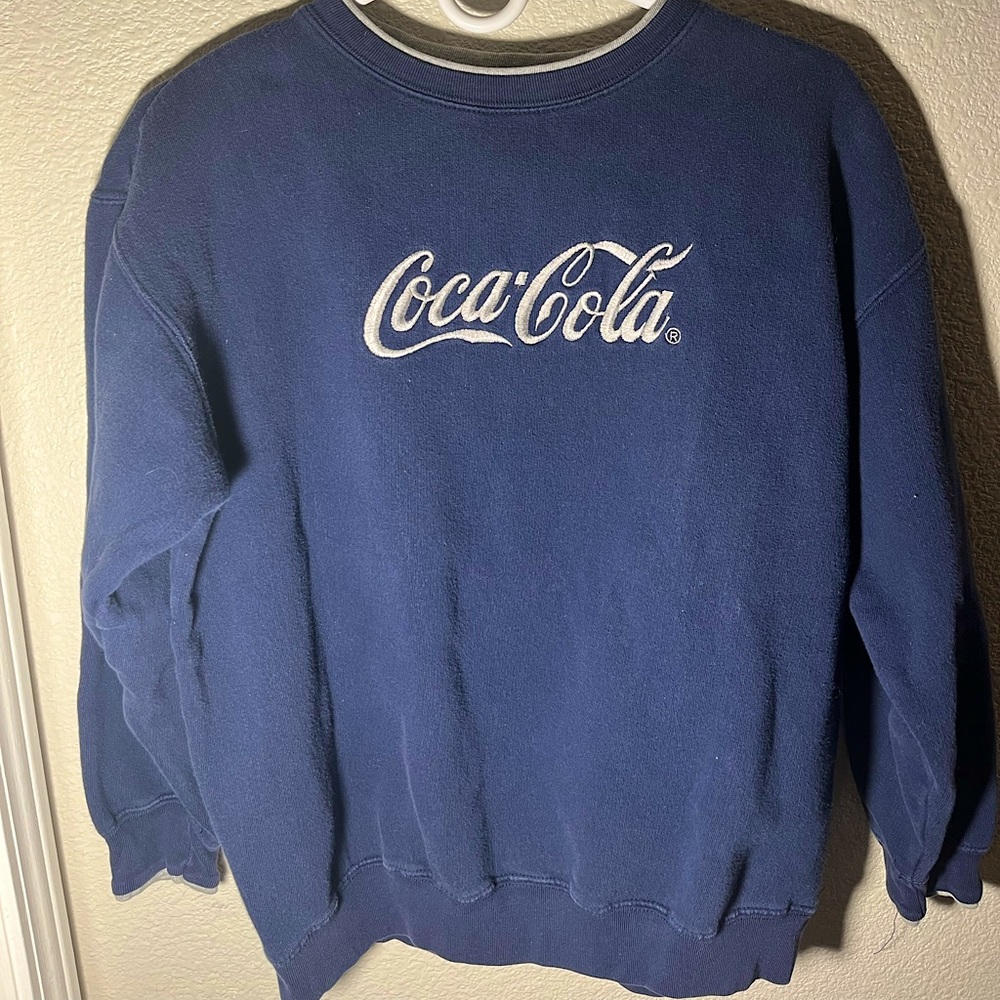 Vintage 90s Coca Cola Crew Neck pullover Rare. Womens size M.